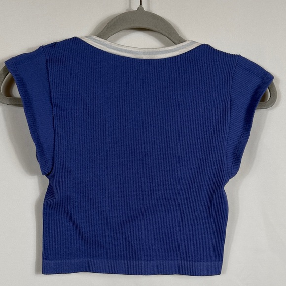 Urban Outfitters Blue Ribbed Crop Top. Out from Under. Baby tee. Women’s M/L - Picture 4 of 4